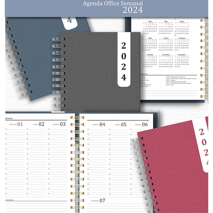 Arquivo Agenda Office Semanal 2024 em Pdf 2