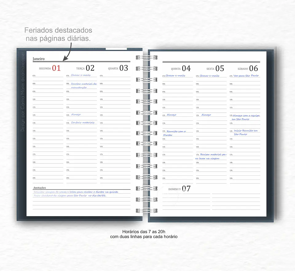 Arquivo Agenda Office Semanal 2024 em Pdf 6