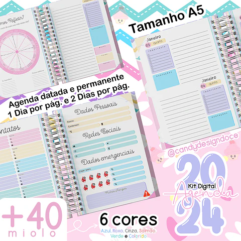 Arquivo Agenda Meninas + Kit 2024 em Pdf 