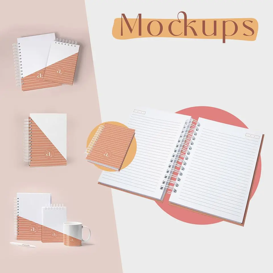 Combo Mockups para Agendas, Bloquinhos e Outros em Photoshop 1