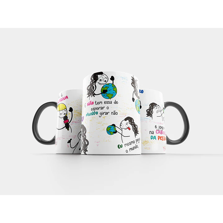 Arte Caneca Você é vingativa Sou E não tem essa de esperar o mundo girar não 3
