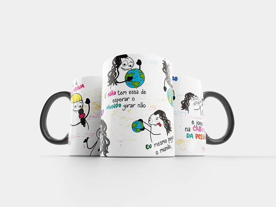 Arte Caneca Você é vingativa Sou E não tem essa de esperar o mundo girar não 3