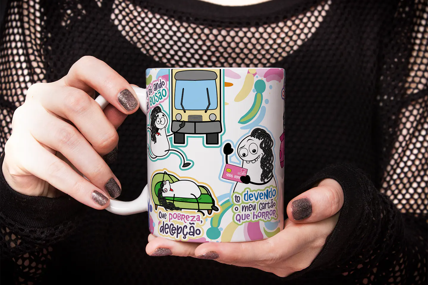 Arte Caneca Eu só ando de Busão que Pobreza... Malvadão Png 2