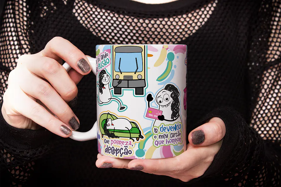 Arte Caneca Eu só ando de Busão que Pobreza... Malvadão Png 2
