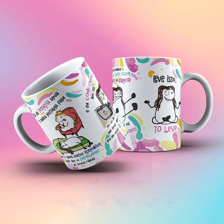 Arte Caneca Sai da Terapia agora e minha Psicóloga falou... Conselho de Piscologa Png 2