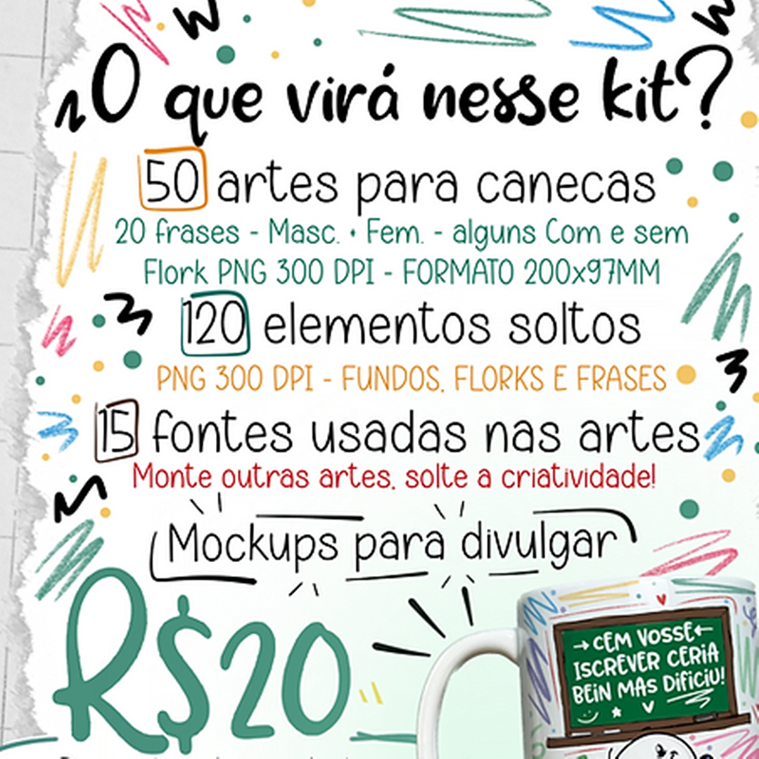 52 Artes para Caneca Dia do Professor - Kit Digital Dia dos Professores Arquivos Png 7