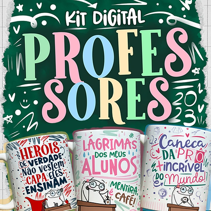 52 Artes para Caneca Dia do Professor - Kit Digital Dia dos Professores Arquivos Png 6