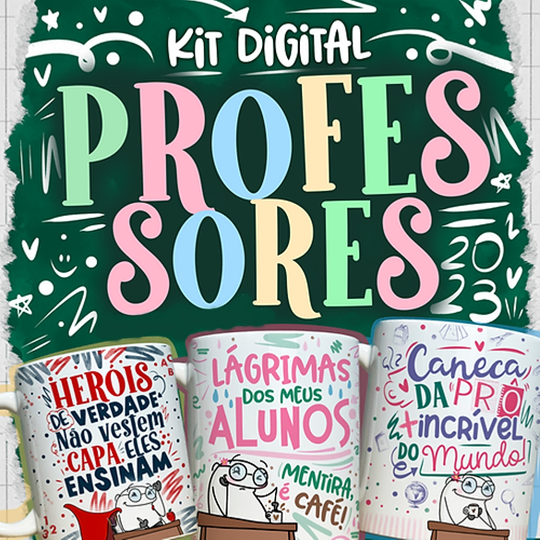 52 Artes para Caneca Dia do Professor - Kit Digital Dia dos Professores Arquivos Png 6
