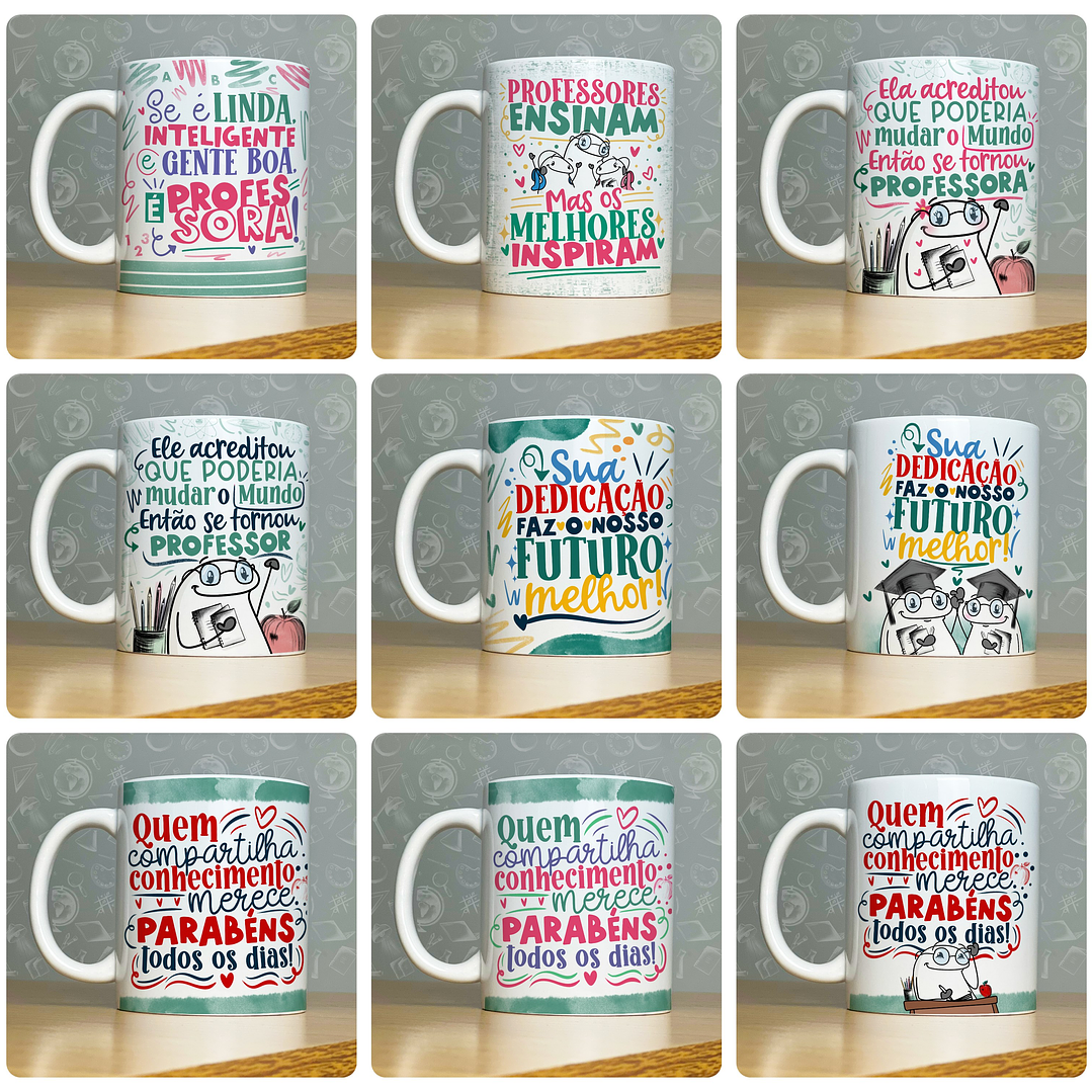 52 Artes para Caneca Dia do Professor - Kit Digital Dia dos Professores Arquivos Png 2