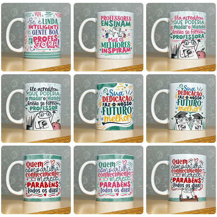 52 Artes para Caneca Dia do Professor - Kit Digital Dia dos Professores Arquivos Png 2