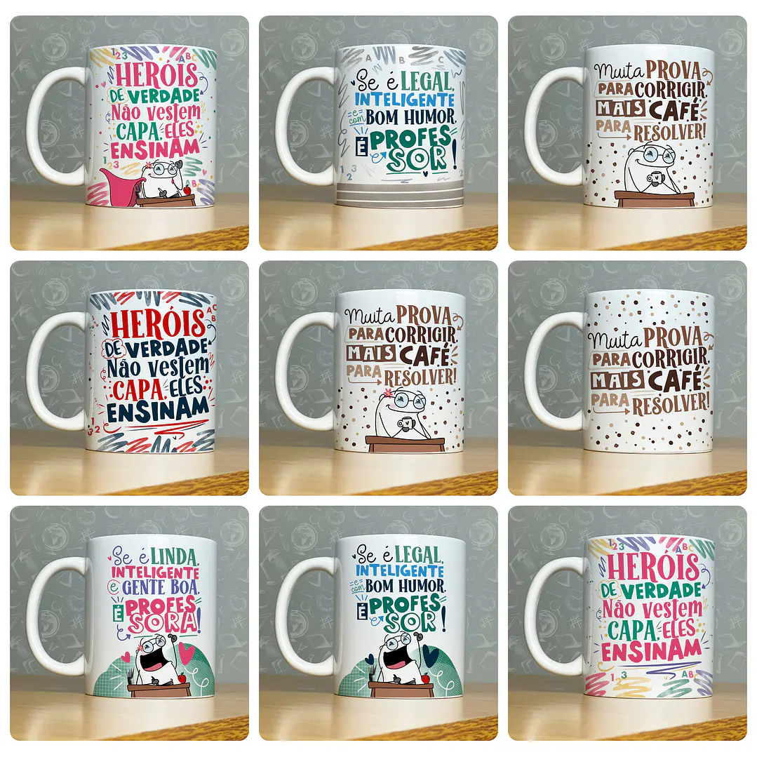 52 Artes para Caneca Dia do Professor - Kit Digital Dia dos Professores Arquivos Png 4