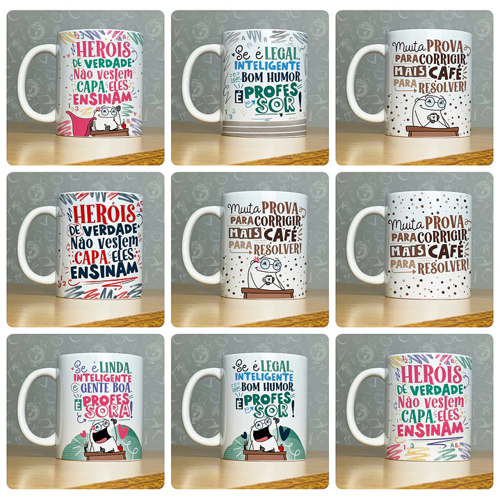 52 Artes para Caneca Dia do Professor - Kit Digital Dia dos Professores Arquivos Png 4