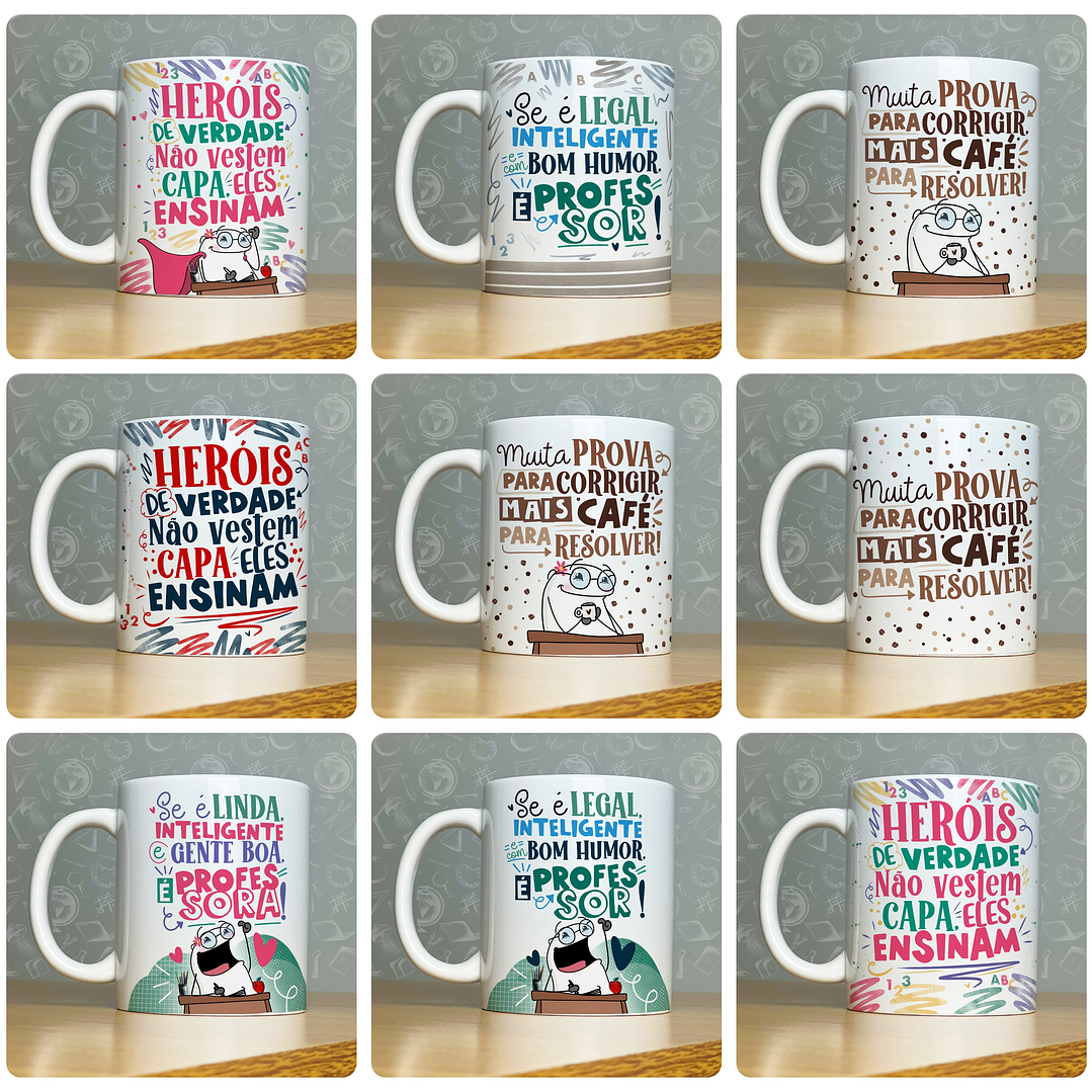 52 Artes para Caneca Dia do Professor - Kit Digital Dia dos Professores Arquivos Png 4