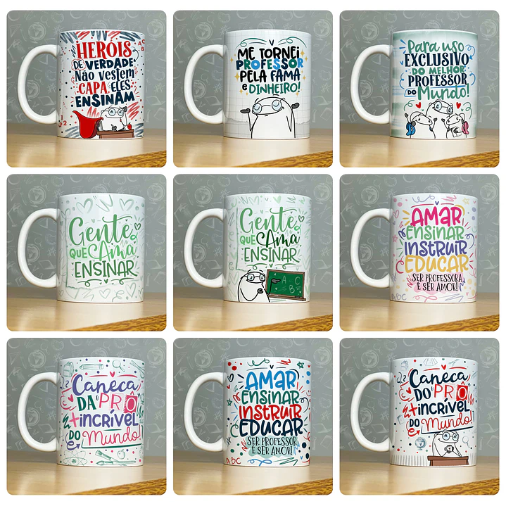 52 Artes para Caneca Dia do Professor - Kit Digital Dia dos Professores Arquivos Png 5