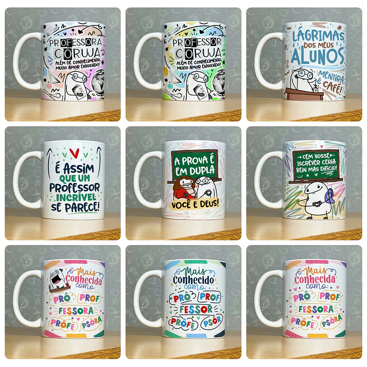 52 Artes para Caneca Dia do Professor - Kit Digital Dia dos Professores Arquivos Png 1