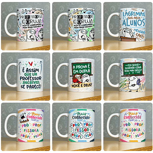 52 Artes para Caneca Dia do Professor - Kit Digital Dia dos Professores Arquivos Png