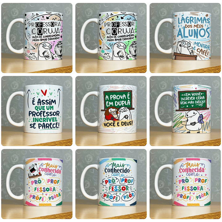 52 Artes para Caneca Dia do Professor - Kit Digital Dia dos Professores Arquivos Png 1