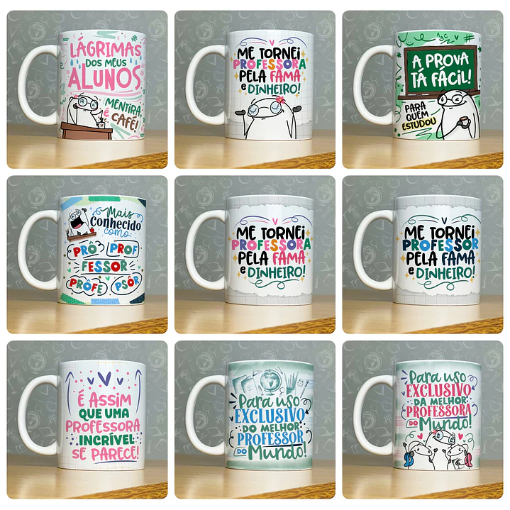 52 Artes para Caneca Dia do Professor - Kit Digital Dia dos Professores Arquivos Png 8