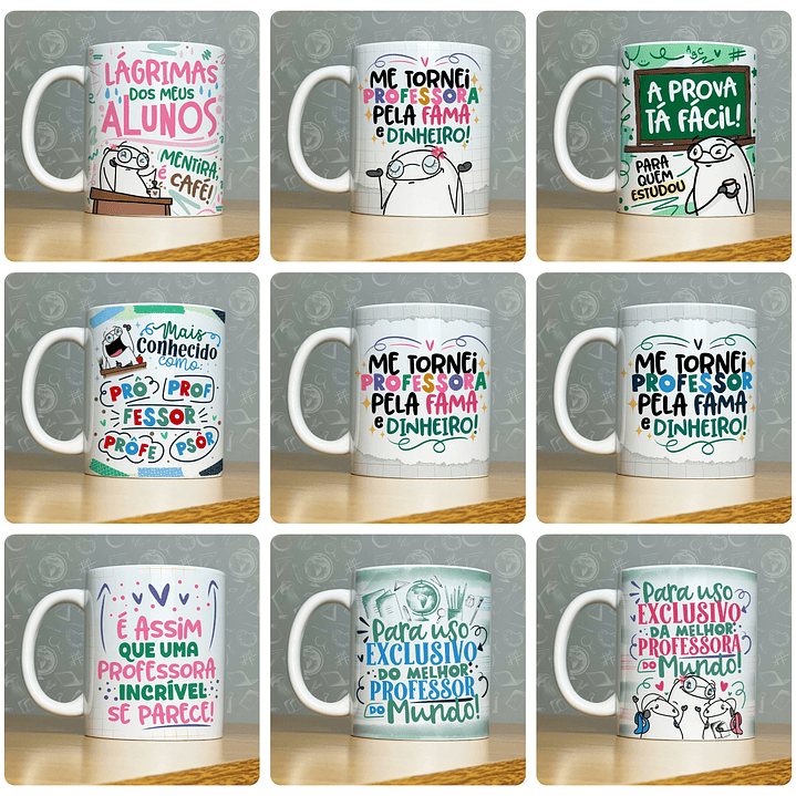 52 Artes para Caneca Dia do Professor - Kit Digital Dia dos Professores Arquivos Png 8
