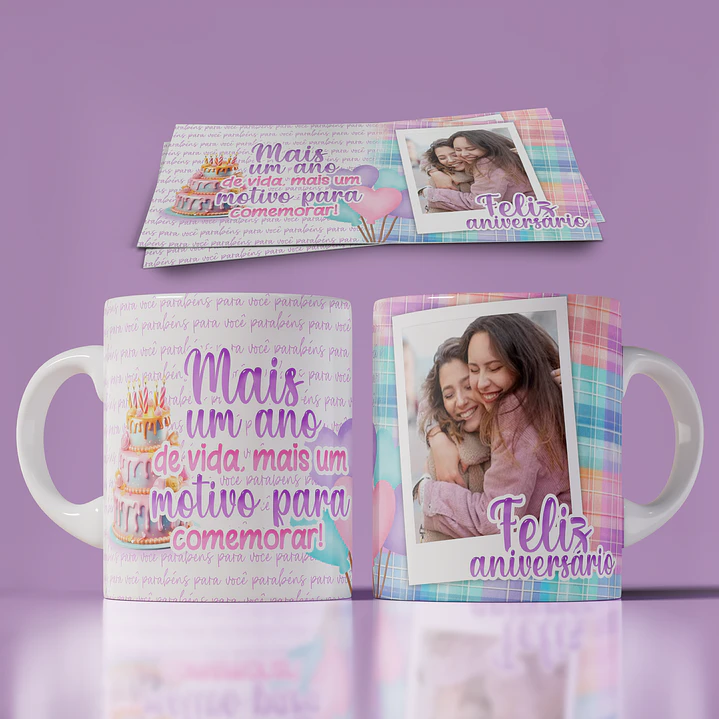 10 Artes Caneca Feliz Aniversário em Photoshop 7