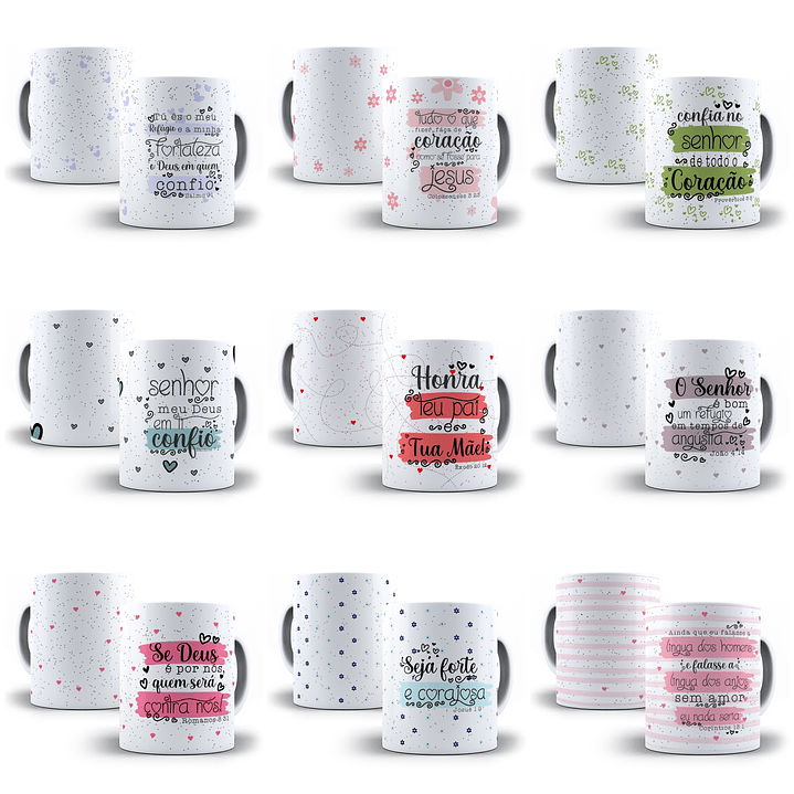 22 Artes Caneca Versículos Bíblicos em CorelDraw 2