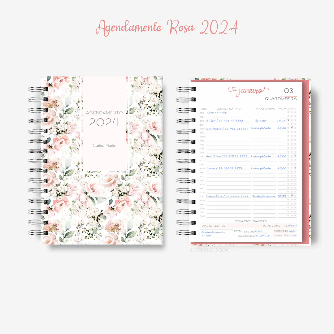 Arquivo Miolo Agenda Agendamento Rosa A5 2024 em Pdf 3