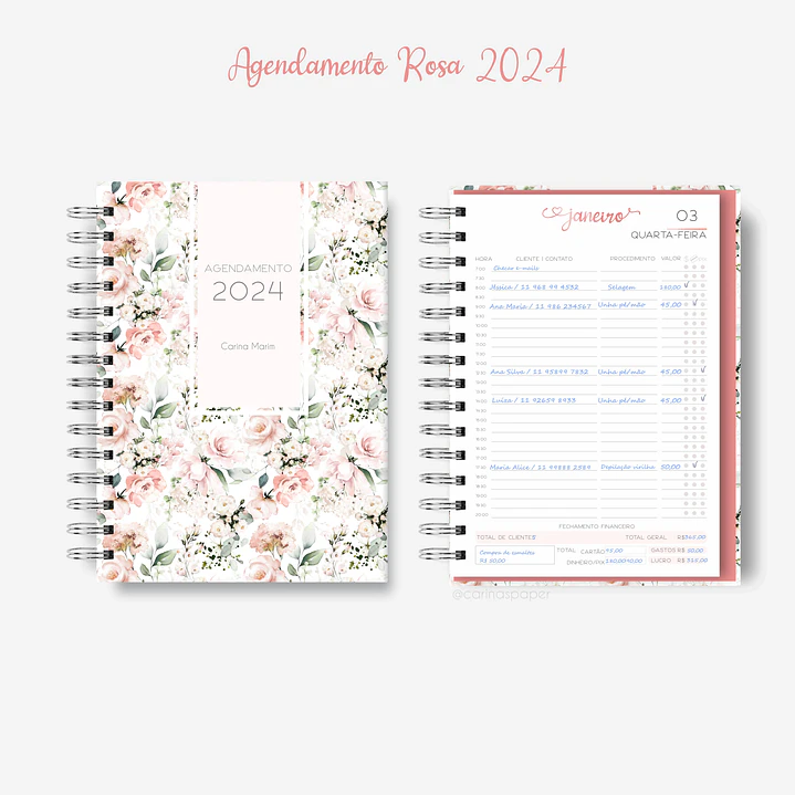 Arquivo Miolo Agenda Agendamento Rosa A5 2024 em Pdf 3