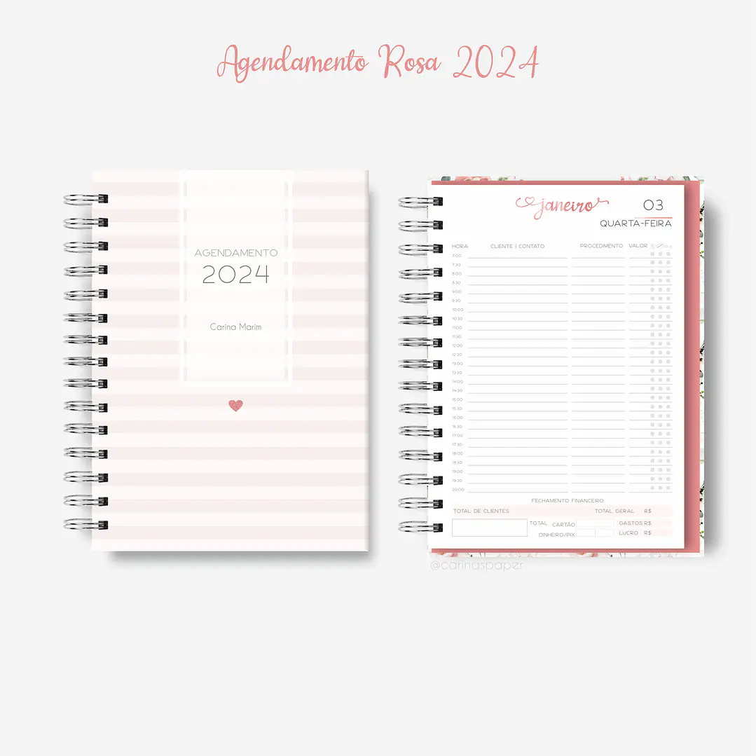Arquivo Miolo Agenda Agendamento Rosa A5 2024 em Pdf 4