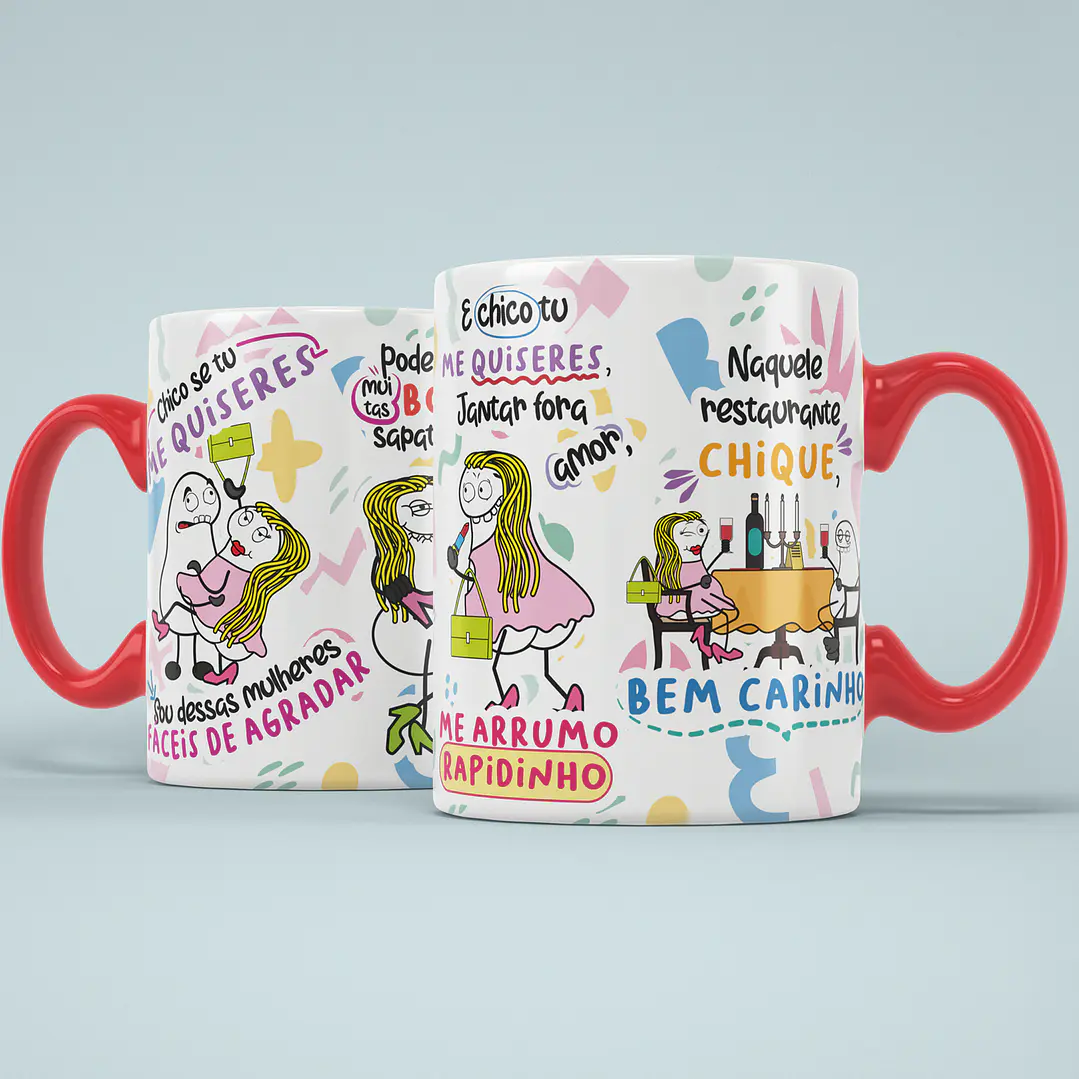 Arte para Caneca Chico se tu me quiseres sou dessas mulheres que vai investigar... Arquivo Png 1