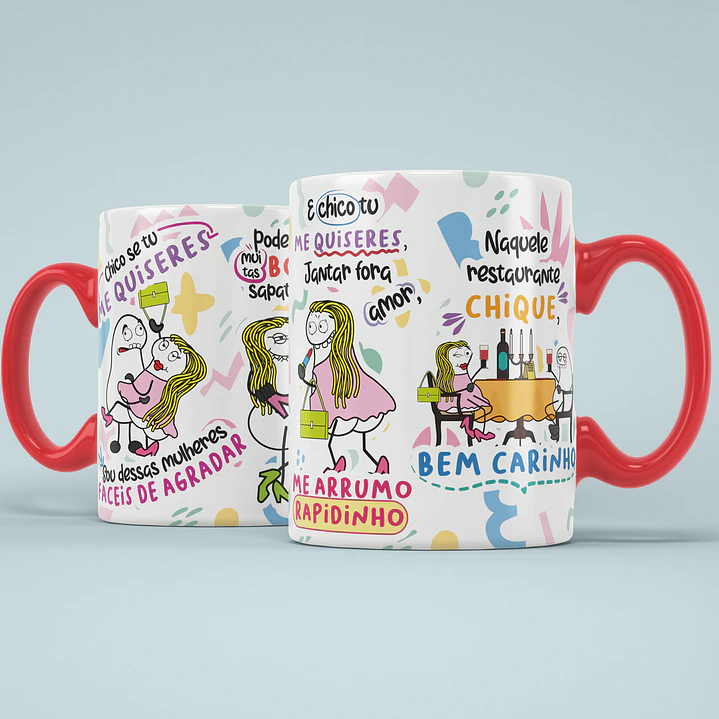 Arte para Caneca Chico se tu me quiseres sou dessas mulheres que vai investigar... Arquivo Png 1