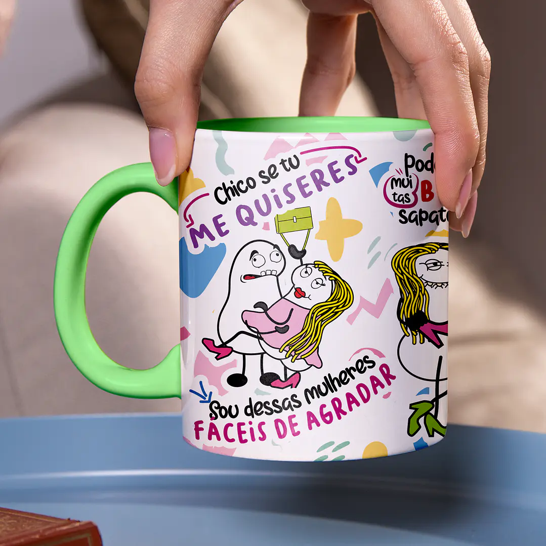 Arte para Caneca Chico se tu me quiseres sou dessas mulheres que vai investigar... Arquivo Png 4