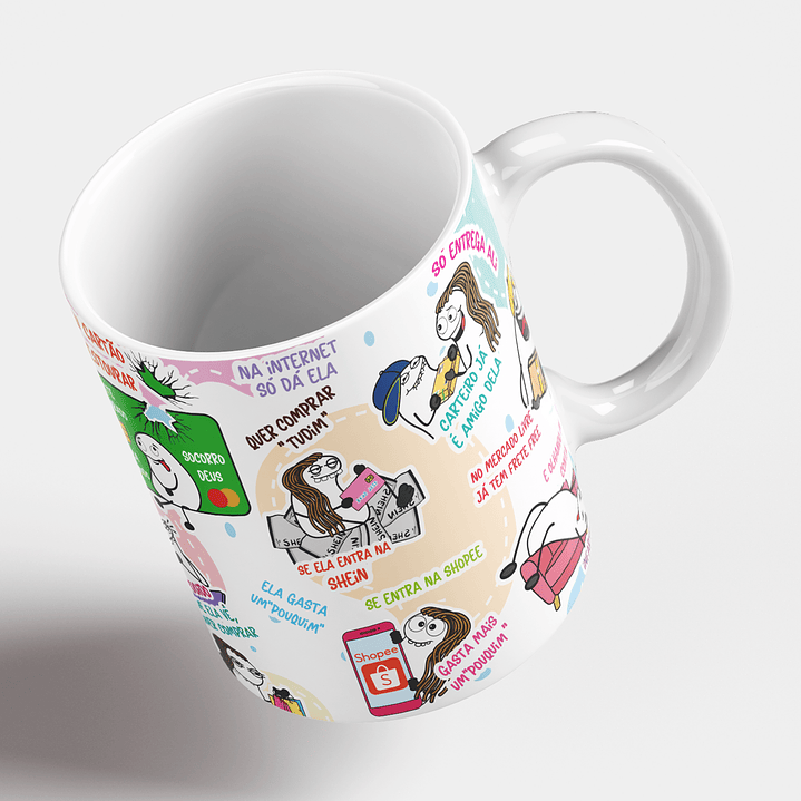 Arte para Caneca Se quer um conselho larga que ainda tá em tempo essa mulher comprar até vento Mulher Gastadeira Arquivo Png 5