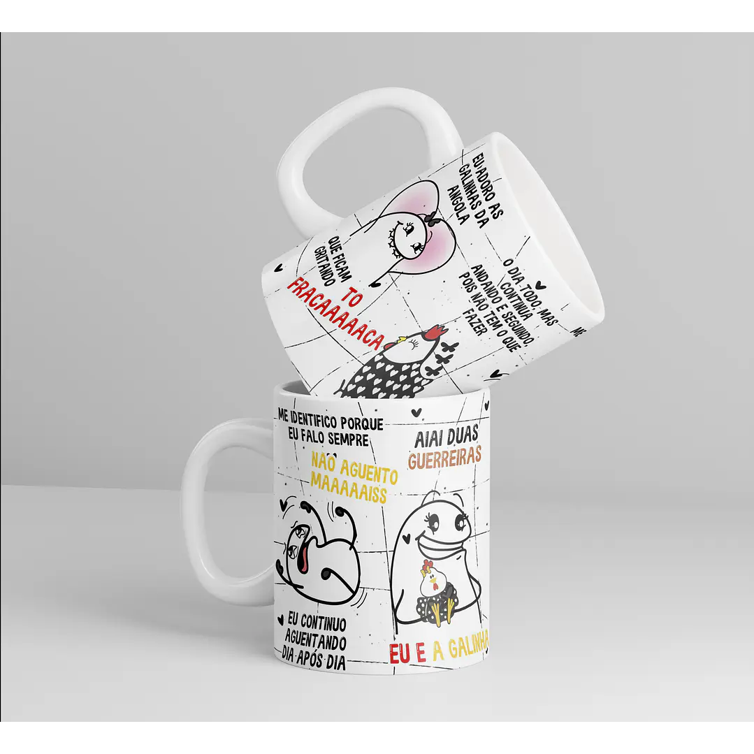 Arte Caneca Eu adoro as galinhas da Angola que ficam gritando to fracaaaa Arquivo Corel Draw 1