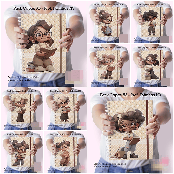 30 Artes para Capa Agenda A5 Professoras Arquivo em Jpg  3