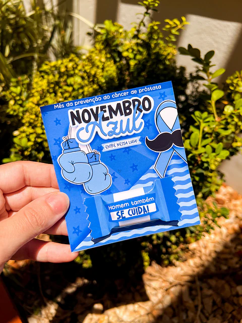 Arquivo de Corte Card e Balinha Novembro Azul em Pdf