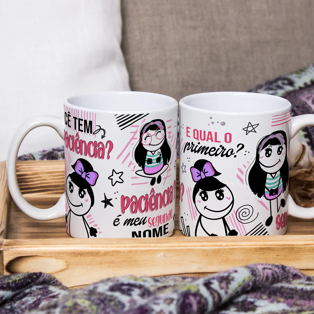 Arte para Caneca Cê tem paciência? Paciência é meu segundo nome Arquivo Png 2