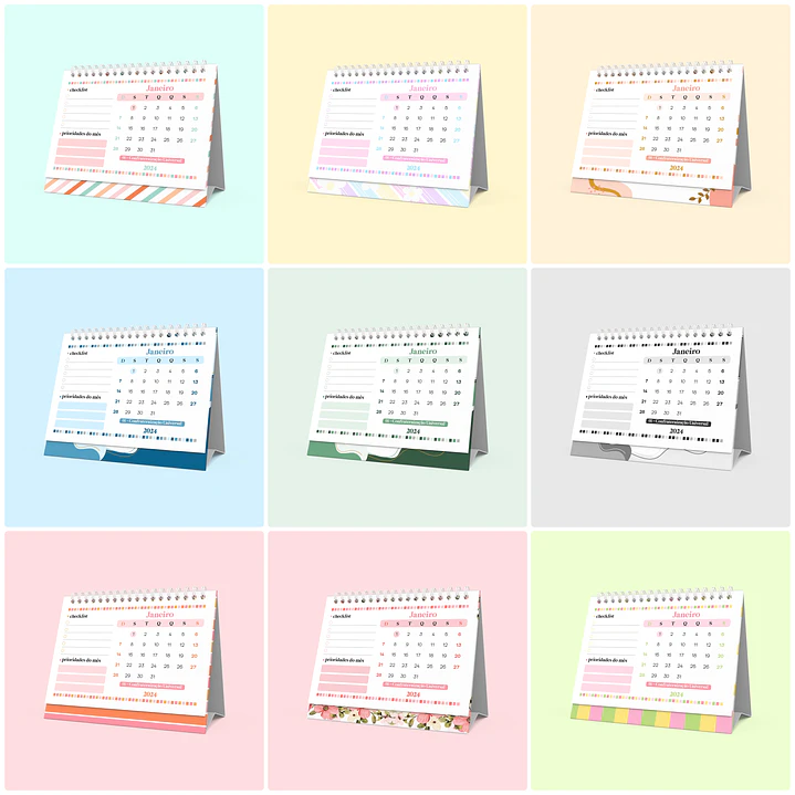 Arquivo Calendários 2024 Pronto para Imprimir em JPG 2