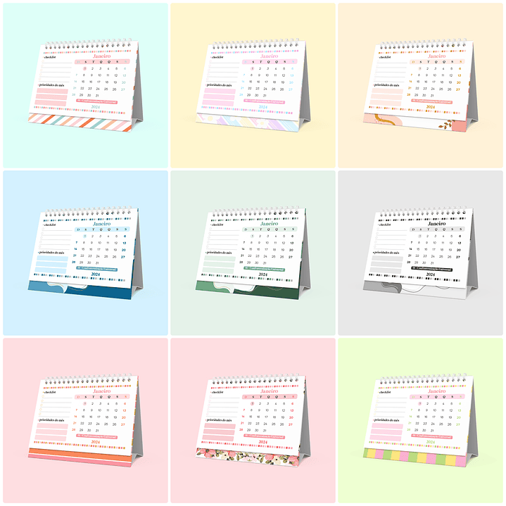 Arquivo Calendários 2024 Pronto para Imprimir em JPG 2