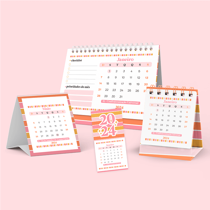 Arquivo Calendários 2024 Pronto para Imprimir em JPG 4