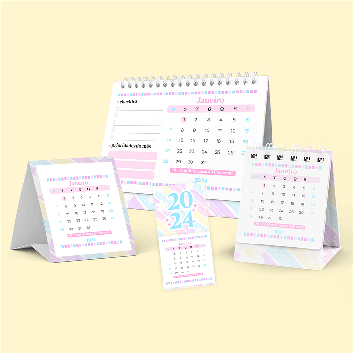 Arquivo Calendários 2024 Pronto para Imprimir em JPG 8
