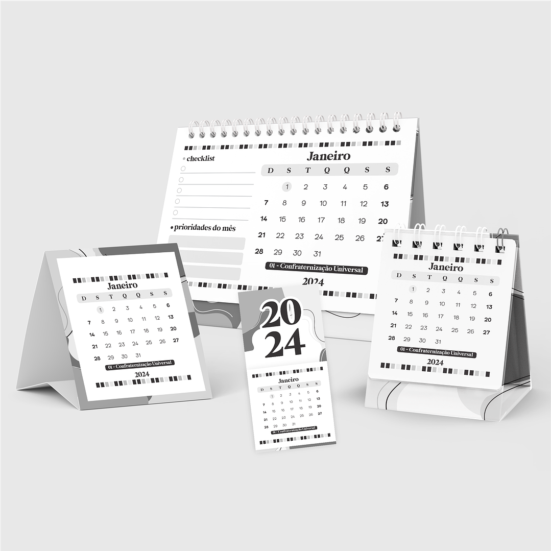 Arquivo Calendários 2024 Pronto para Imprimir em JPG 12