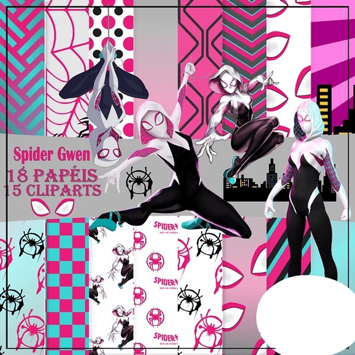 Kit Digital Mulher Aranha em Png  1