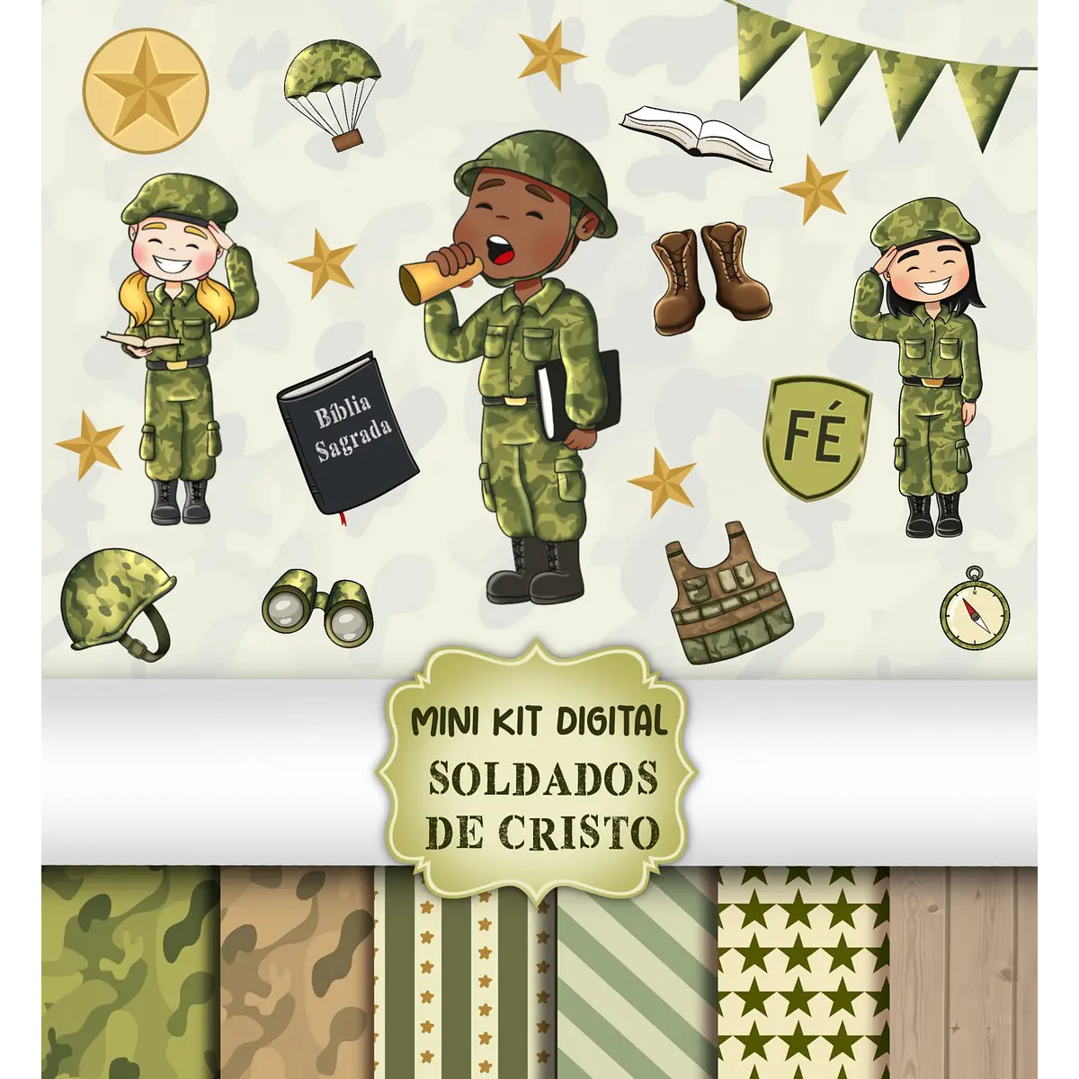 Kit Digital Soldado de Cristo em Png