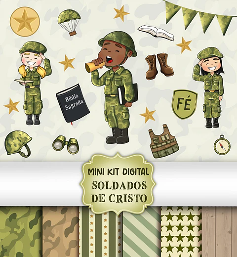 Kit Digital Soldado de Cristo em Png