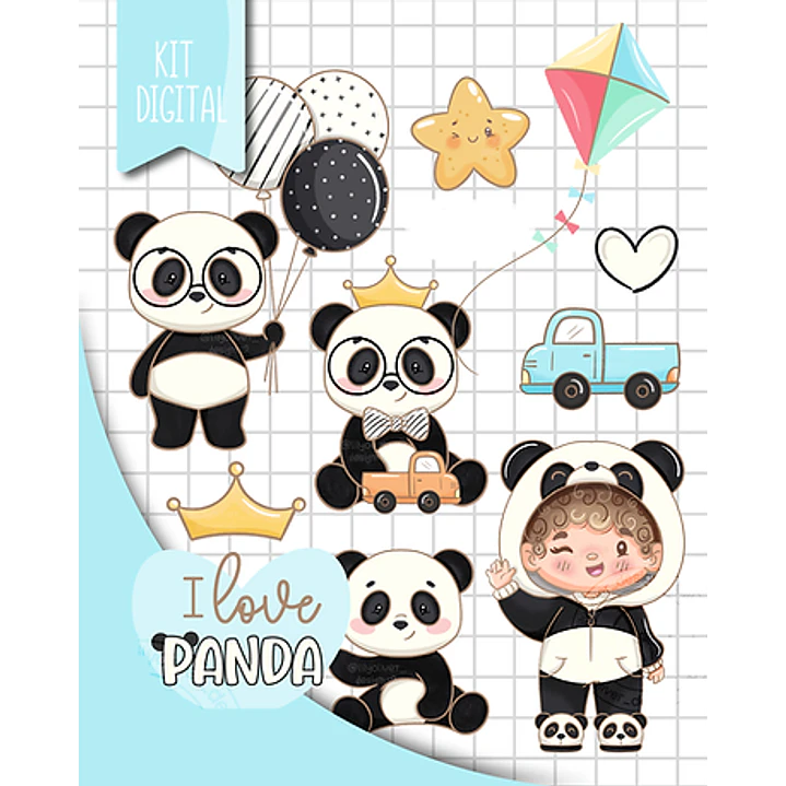 Kit Digital Pandinha Kids em Png  1