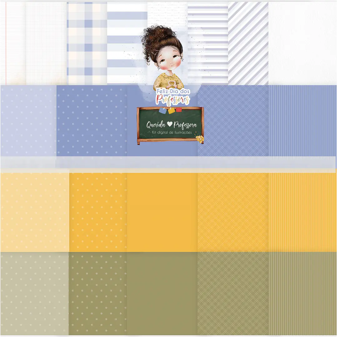 Kit Digital Querida Professora Aquarelados em Png  6