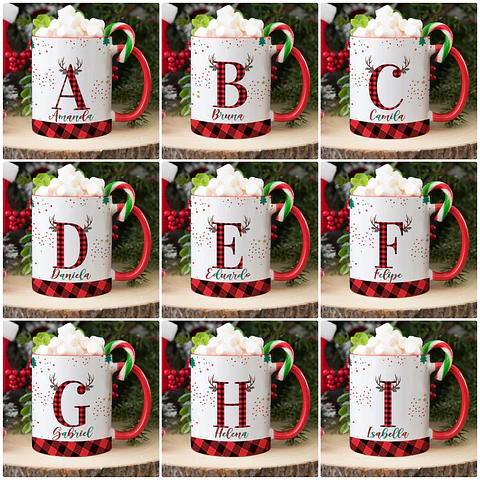 26 Arte para Caneca Alfabeto Natalino em Jpg 