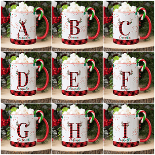 26 Arte para Caneca Alfabeto Natalino em Jpg 