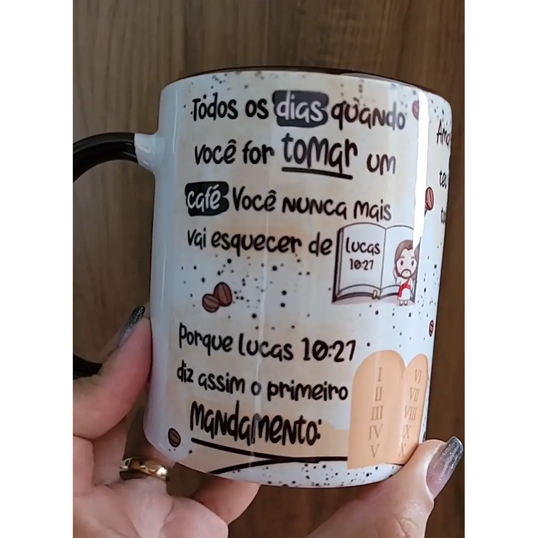 Artes para Caneca Todos os dias quando você for tomar um café  Lucas 10:27 em Corel Draw  1