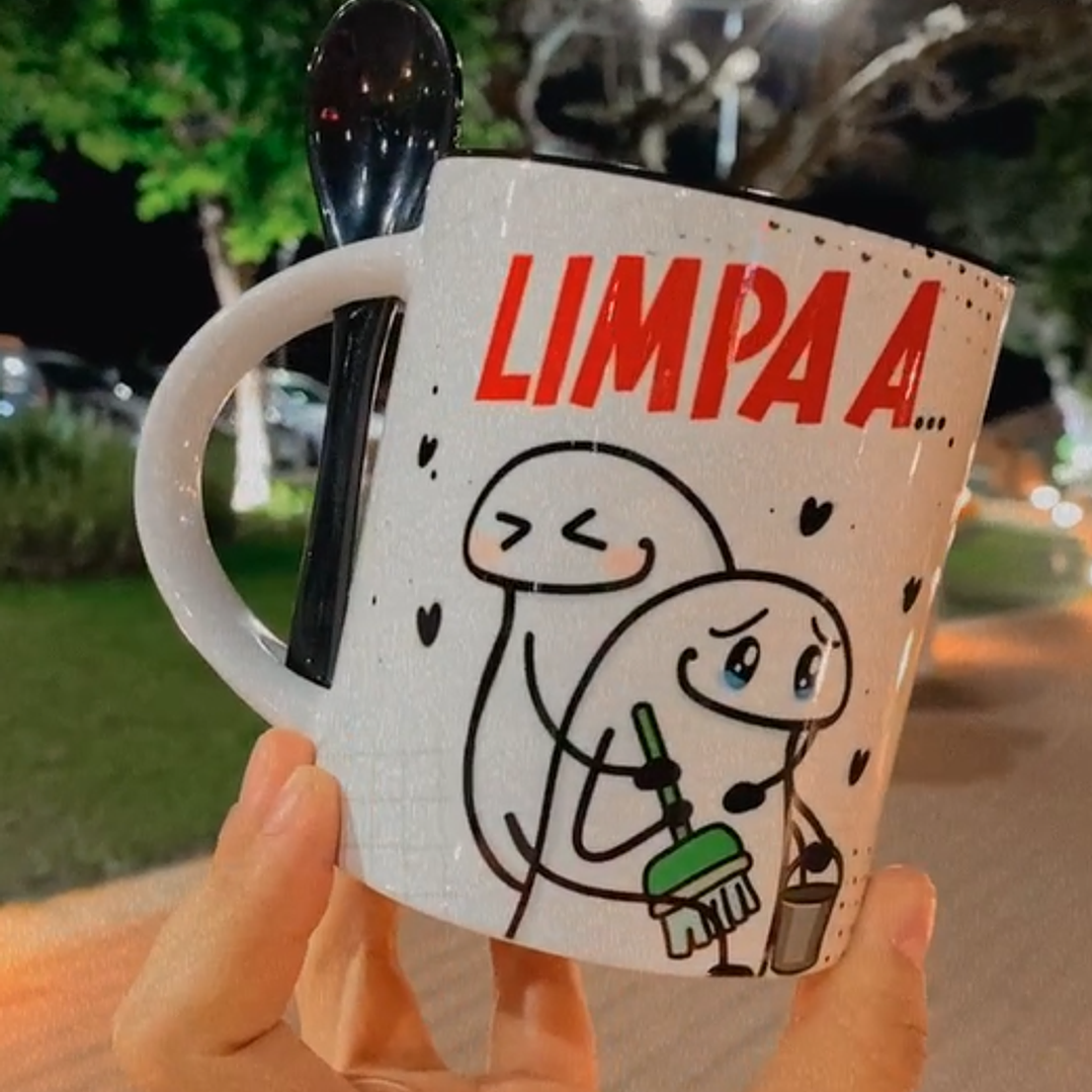 Arte Caneca Flork Limpa a Casa Comigo Arquivo Png   2